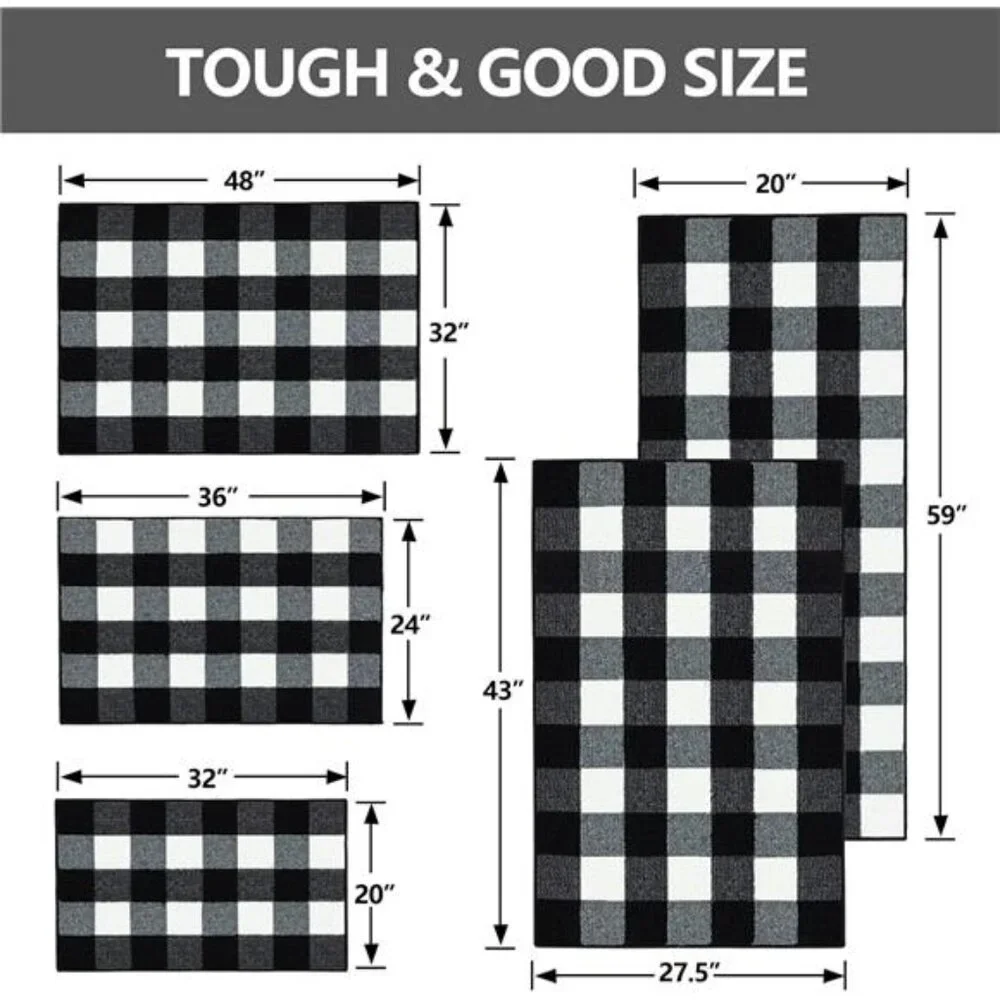 FONEYI Buffalo Plaid Outdoor Rug, 20
